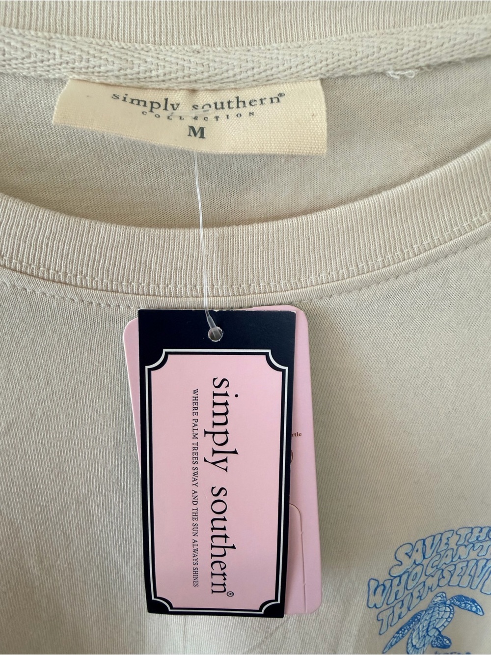 Simply Southern Save the Turtles Graphic T-Shirt Medium NWT Coastal Beach Tee - Picture 2 of 3